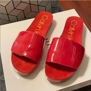 Calvin Klein red sandals